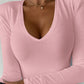 V Neck Long Sleeve Casual Top