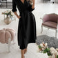 Lantern Sleeve Casual Shirt Dress