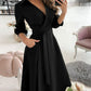 Lantern Sleeve Casual Shirt Dress