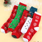 Fiery Red 5 Pairs/Set Christmas Cartoon Elk Soft Socks Set with Box