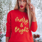 Red Merry & Bright Printed Christmas Pullover Sweatshirt