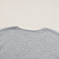 Light Grey USA Lettering Patch Notched Neck Loose Tee