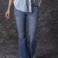 Sky Blue Slight Distressed Medium Wash Flare Jeans