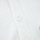 White Bowknot Drop Shoulder Knitted Button up Cardigan