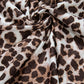 Khaki Leopard Print Batwing Sleeve Loose Tunic Cardigan