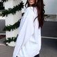 White Diverse Bow Embroidery Drop Shoulder Sweatshirt