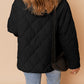 Black Snap Button Quilted Puffer Jacket