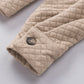 Khaki Retro Quilted Flap Pocket Button Shacket