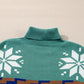 Canton Christmas Reindeer Snowflake Colorblock Turtleneck Sweater