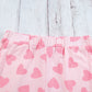 Pink Valentine Heart Shape Print Long Sleeve Top Shorts Lounge Set