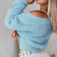 Fuzzy Bowknot Pattern Knit Cardigan