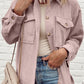 Light Pink Corduroy Flap Pocket Button Up Shacket