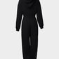 Hooded Kangaroo Pocket Design Stretchy Waist Cuffed Jumpsuit