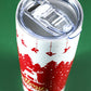 Fiery Red Christmas Tree Elk Print Stainless Steel Tumbler 20 OZ