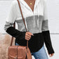 Striped Colorblock Half Zip Up Hoodie Casual Long Sleeve Pullover Tops