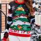 Christmas Tree Snow Pattern Round Neck Long Sleeve Knit Sweater Casual Pullover