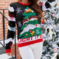 Christmas Tree Snow Pattern Round Neck Long Sleeve Knit Sweater Casual Pullover