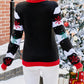 Christmas Tree Snow Pattern Round Neck Long Sleeve Knit Sweater Casual Pullover