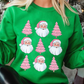 Dark Green Santa Clause Christmas Tree Graphic Sweatshirt