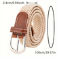 White Boho Style Woven Canvas Waist Belt