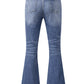 Sky Blue Slight Distressed Medium Wash Flare Jeans