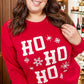 Fiery Red Christmas Ho Ho Ho Graphic Plus Size Sweatshirt