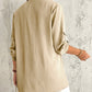 Roll Up Sleeve Casual Coat Open Front Lightweight Cardigan Top