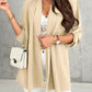 Roll Up Sleeve Casual Coat Open Front Lightweight Cardigan Top