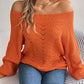 Off Shoulder Lantern Sleeve Knit Sweater