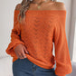 Off Shoulder Lantern Sleeve Knit Sweater