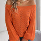 Off Shoulder Lantern Sleeve Knit Sweater