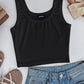 Scoop Neck Sleeveless Ribbed Tank Top Cami Tee Shirts