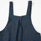 Sail Blue Plaid Print Buttoned Pocketed High Waist Overall