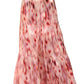 Pink Abstract Watercolor Tie Dye Tiered Maxi Skirt