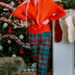 Multicolor ALL IS BRIGHT Graphic Christmas Plaid Pajamas Set