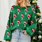 Dark Green Cheer for Christmas Round Neck Casual Sweater