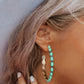 Sky Blue Gem Inlay Retro C-shape Earrings