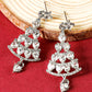 Silvery Diamond Christmas Tree Studded Dangle Earrings