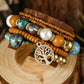 Chestnut 5pcs Boho Beaded Turquoise Bracelets Set