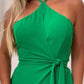 Halter Sleeveless Waist One Piece Romper Dress Sexy Slim Fit Tied Detail Romper