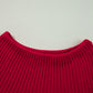 Racing Red Off-the-shoulder Knit Sweater