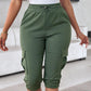 Side Pockets Drawstring Waist Cropped Cargo Pants