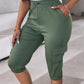 Side Pockets Drawstring Waist Cropped Cargo Pants