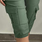 Side Pockets Drawstring Waist Cropped Cargo Pants