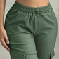 Side Pockets Drawstring Waist Cropped Cargo Pants