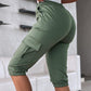 Side Pockets Drawstring Waist Cropped Cargo Pants