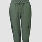 Side Pockets Drawstring Waist Cropped Cargo Pants