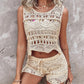 Crochet Lace Sleeveless Crop Knit Top & Shorts Set