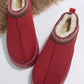 Fiery Red Contrast Print Suede Plush Lined Snow Boots