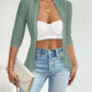 Shawl Collar Hollow out Three Quarter Jacket Cardigan Spring Summer Coat